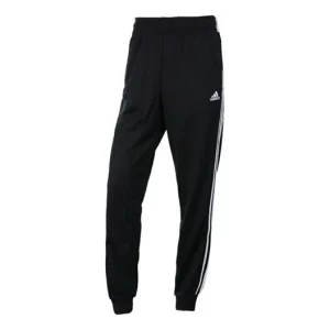 adidas Sports Side Stripes Stylish Knit Long Pants 'Black' BK7396