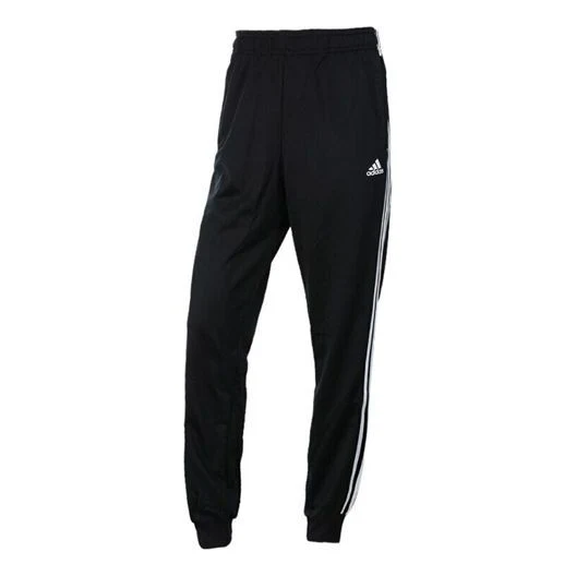 adidas Sports Side Stripes Stylish Knit Long Pants 'Black' BK7396