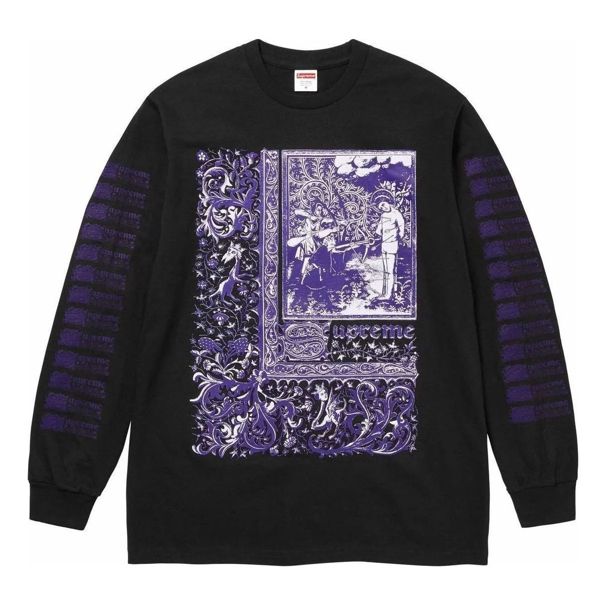 Supreme Saint Sebastian L/S T-Shirt 'Black Purple' SUP-SS24-019