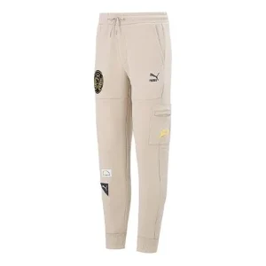 PUMA Mix Badge Knit Sweatpant 'Beige' 537040-64