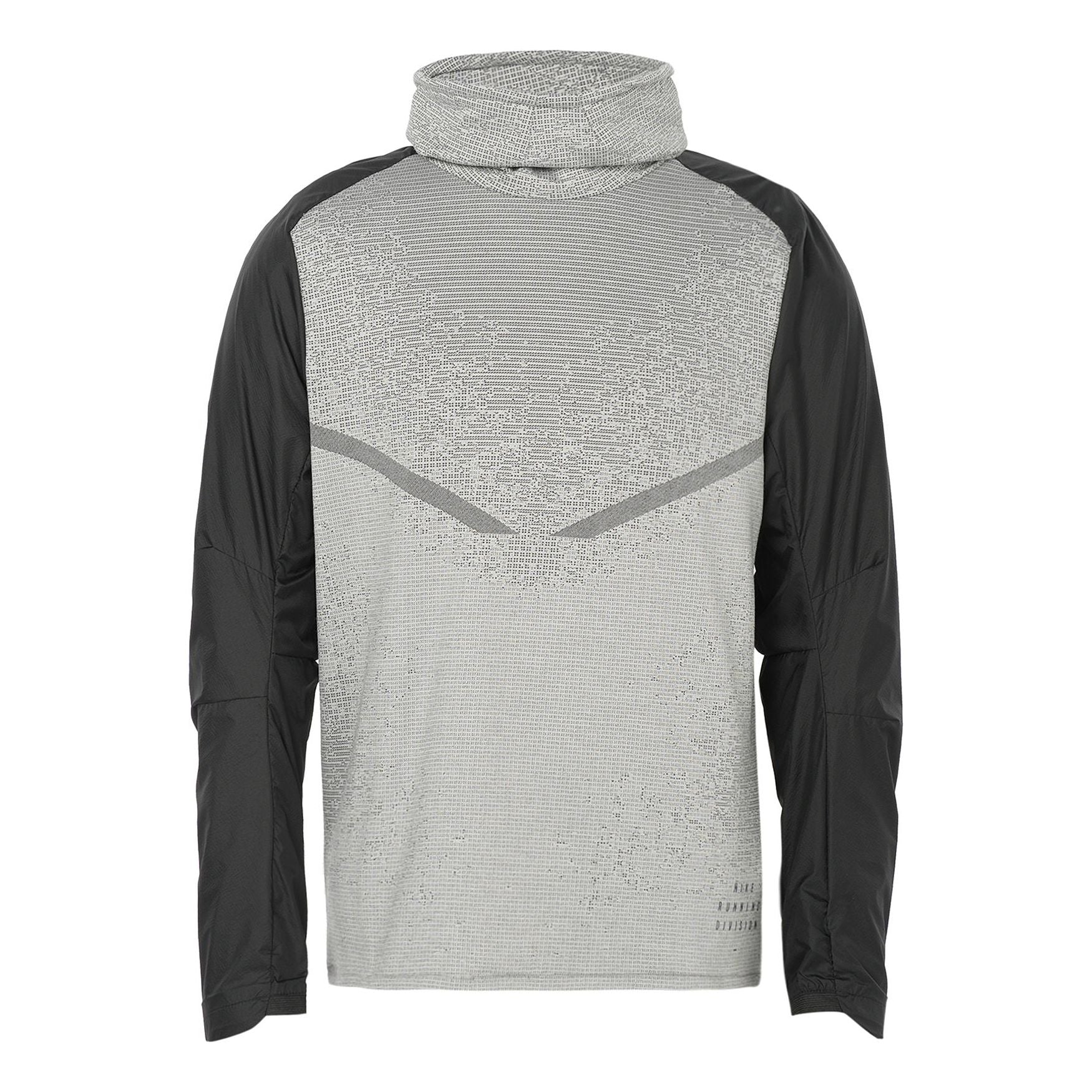 Men's Nike SS22 Colorblock Breathable High Collar Stripe Long Sleeves Black Gray T-Shirt DM4629-010