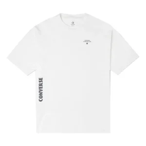 Men's Converse Skate Loose Printing Sports Round Neck Short Sleeve White 10021508-A03