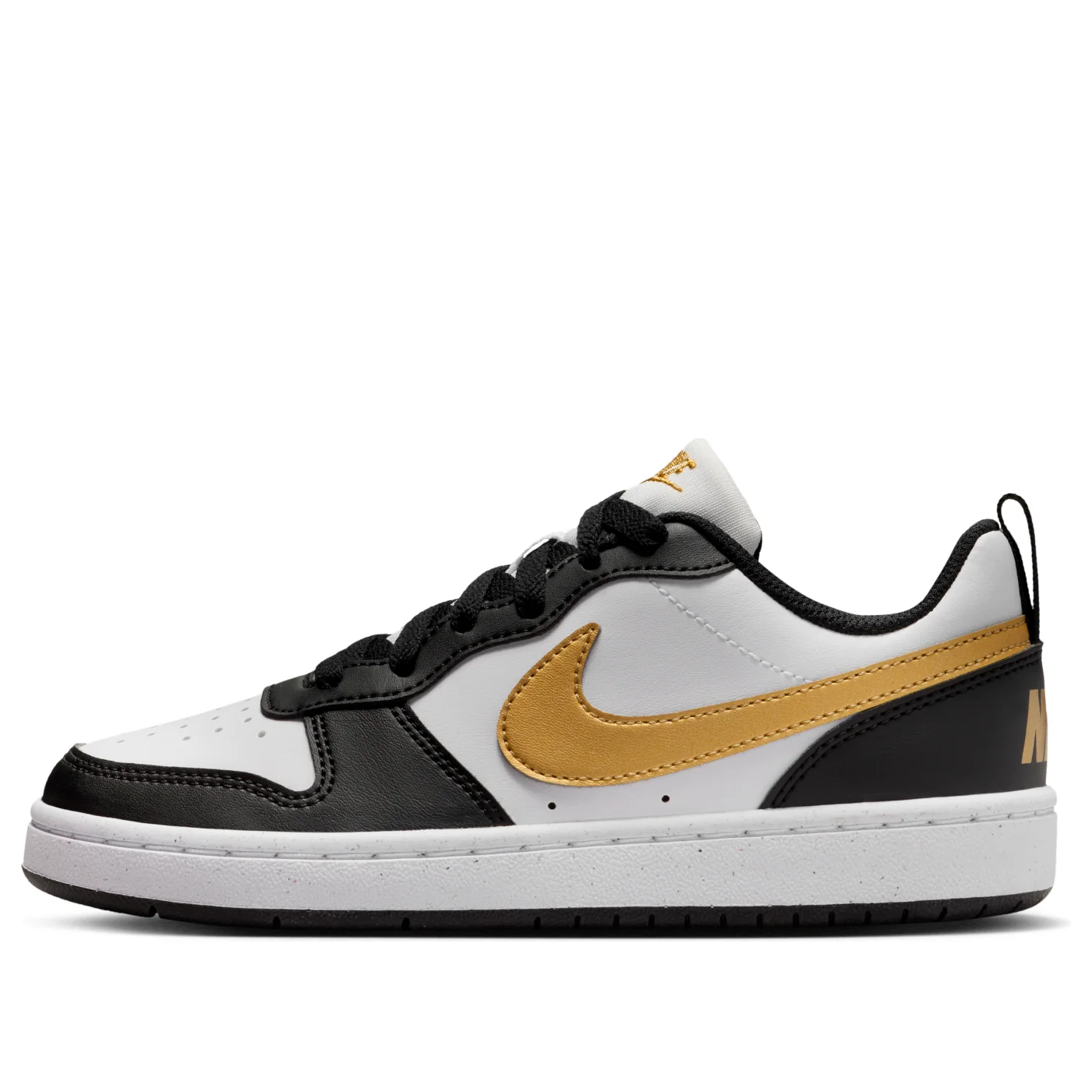 (GS) Nike Court Borough Low Recraft 'Black White Metallic Gold' DV5456-008