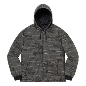 Supreme FW19 Week 9 Reversible Dimensions Logo Denim Work Jacket 'Black' SUP-FW19-895