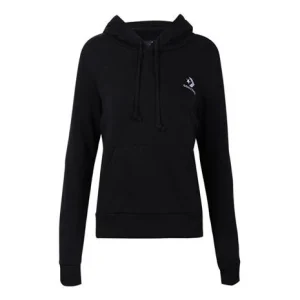 (WMNS) Converse Embroidered Star Chevron Pullover Hoodie Asia Sizing 'Black' 10019442-A01