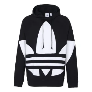 Men's adidas originals Large Logo Drawstring Black Pullover FM9908
