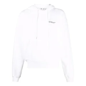 Men's Off-White Printing Hooded Long Sleeves White OMBB037S22FLE0070110