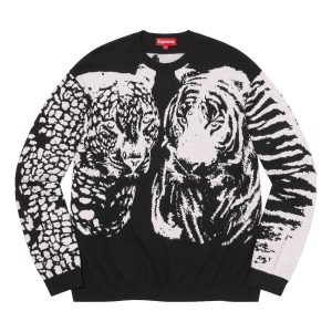 Supreme SS23 Week7 Big Cats Jacquard Sweater 'Black' SUP-SS23-149
