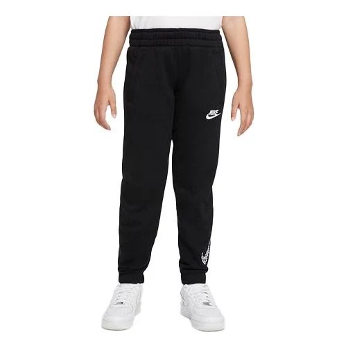 (GS) Nike French Terry Casual Solid Color Sports Pants/Trousers/Joggers Girls Black DM8220-010