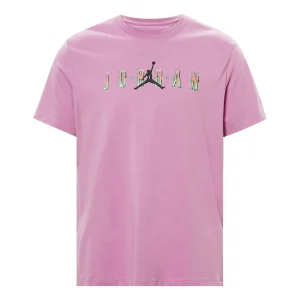 Men's Air Jordan Sport Dna Flying Man Casual Logo Sports Round Neck Solid Color Short Sleeve Pink T-Shirt CZ8084-591