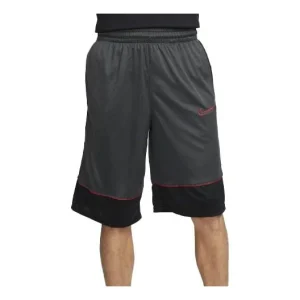 Men's Nike Dri-FIT Contrast Color Stitching Elastic Waistband Sports Black Gray Shorts BV9453-070