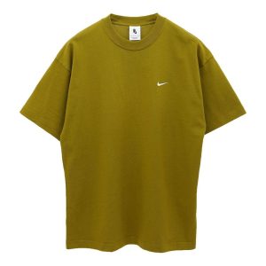 Men's Nike Solo Swoosh Solid Color Sports Round Neck Short Sleeve Desert T-Shirt DA0321-318