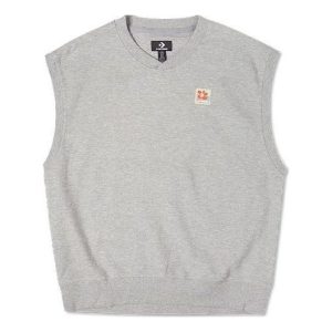 Converse Double Twill Knit Vest Asia Sizing 'Grey' 10022919-A01