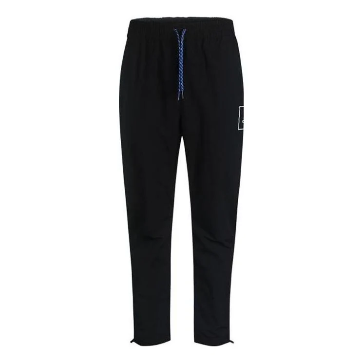 Men's adidas Woven Pants Logo Printing Pattern Lacing Straight Sports Pants/Trousers/Joggers Black FR7208