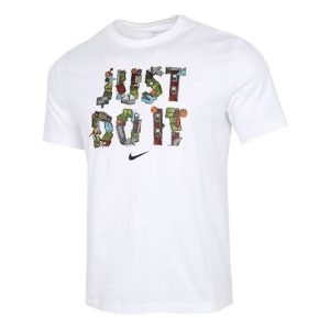 Nike Just Do It Alphabet Printing Sport Short Sleeve Men's White DD0802-100
