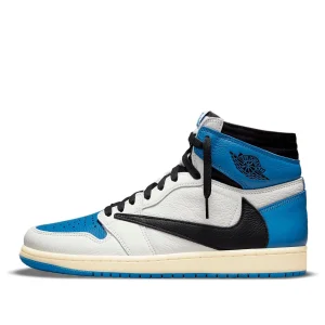 Air Jordan 1 Retro High x Fragment Design x Travis Scott 'Sail Black Military Blue' DH3227-105