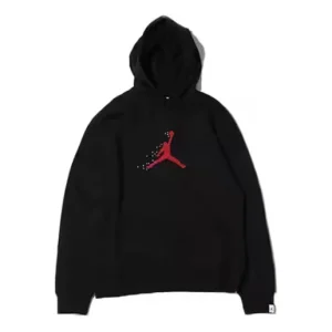 Air Jordan Holiday Fleece Pullover Hoodie 'Black Gym Red' FD7466-010