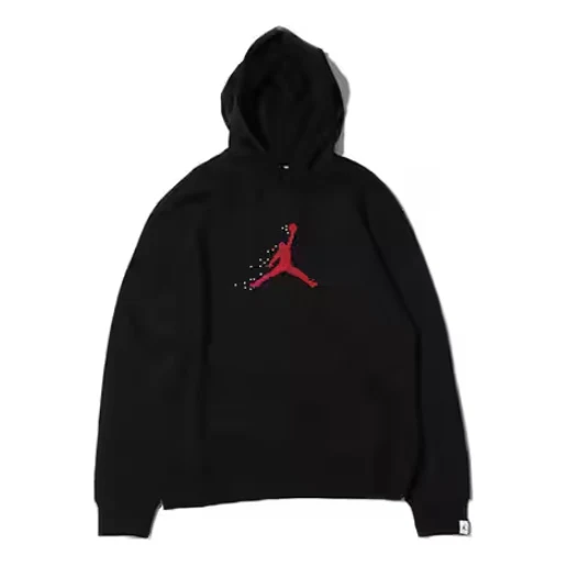 Air Jordan Holiday Fleece Pullover Hoodie 'Black Gym Red' FD7466-010