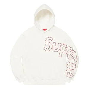 Supreme Reflective Hooded Sweatshirt 'White Red' SUP-FW21-374