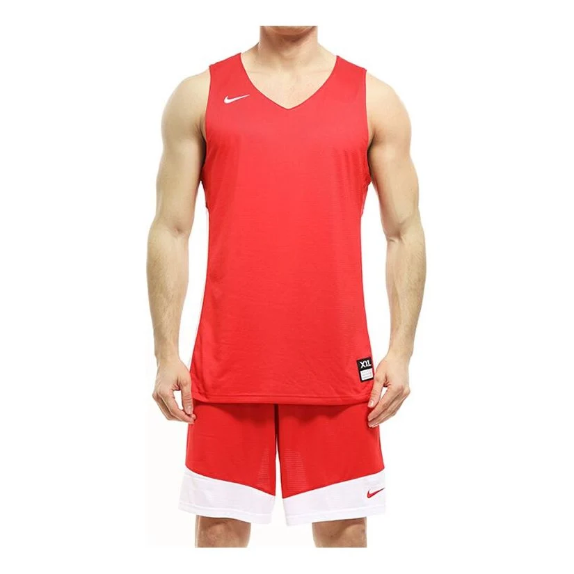 Nike Sports Training Breathable Shorts Red White Splicing 867768-658