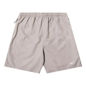 Men's Nike Swoosh Logo Embroidered Solid Color Loose Shorts Brown DM4400-245
