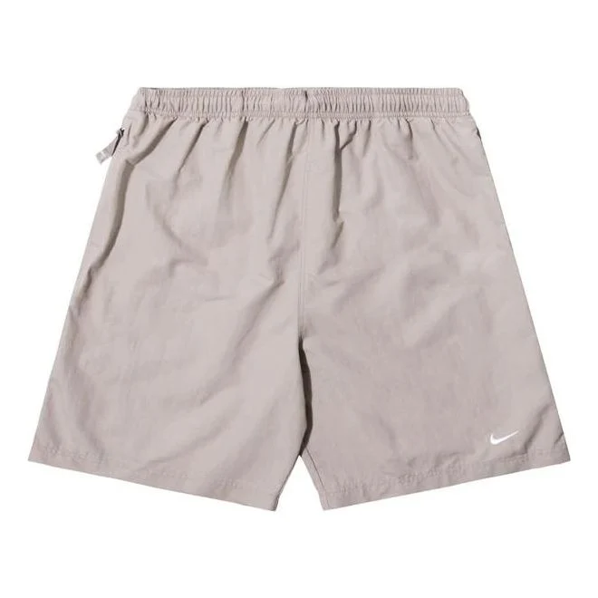 Men's Nike Swoosh Logo Embroidered Solid Color Loose Shorts Brown DM4400-245