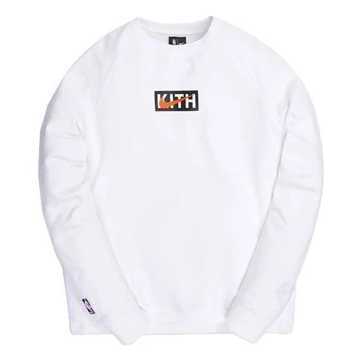 KITH x Nike for New York Knicks Fleece Crewneck 'White' CZ1791-100