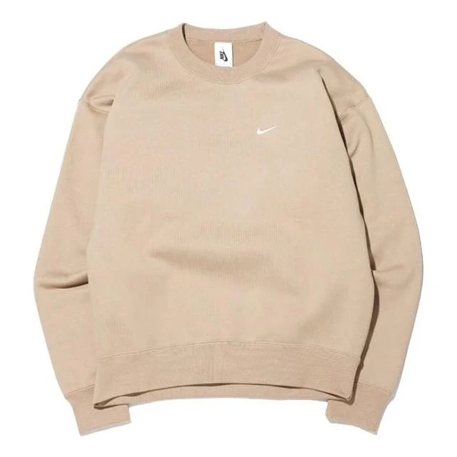 Men's Nike Logo Printing Pattern Round Neck Pullover Long Sleeves Khaki DA0318-247