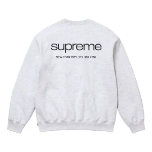 Supreme FW23 Week10 NYC Crewneck Logo Sweater 'White' SUP-FW23-174