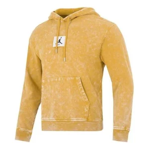 Men's Air Jordan Tie Dye Logo Athleisure Casual Sports Pullover Yellow DR3088-712