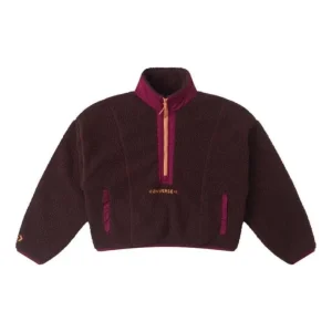 (WMNS) Converse Sherpa Half Zip Top Asia Sizing 'Eternal Earth Brown' 10026147-A01