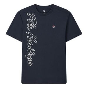 FILA Alphabet Printing Knit Short Sleeve Blue A51M123104F-NV