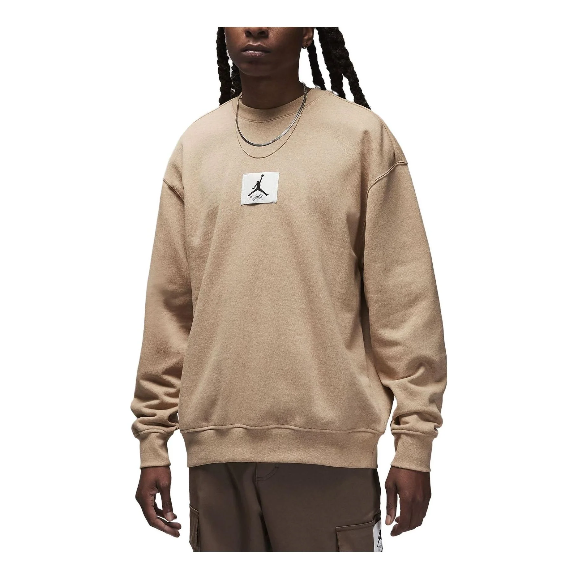 Air Jordan Fleece Crew-Neck Sweatshirt 'Beige' FB6932-201