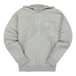 Men's Nike Small Logo Loose Long Sleeves Pullover Hooded Sports Gray CV0552-063