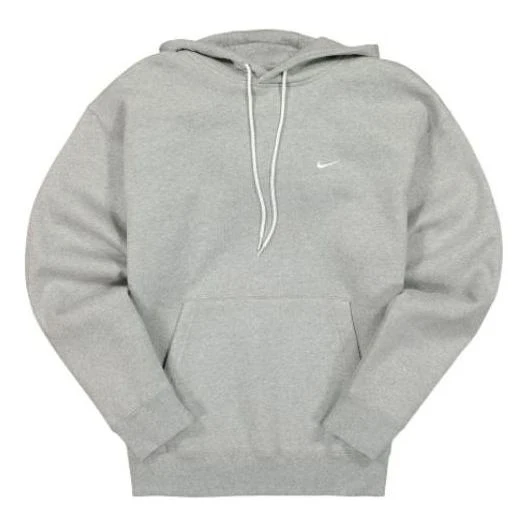 Men's Nike Small Logo Loose Long Sleeves Pullover Hooded Sports Gray CV0552-063