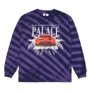 PALACE SS21 x AMG Unisex Longsleeve Purple Logo Printing Long Sleeve Sweatshirt Purple P20AMGLS002