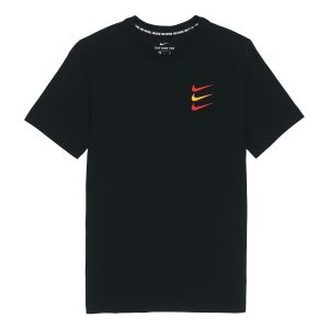 Men's Nike Contrasting Colors Logo Sports Round Neck Short Sleeve Black T-Shirt DJ4392-010