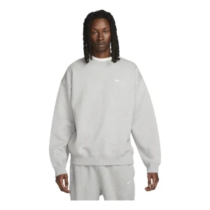 Nike Solo Swoosh Fleece Crew Sweat 'Dark Grey Heather White' DX1361-063