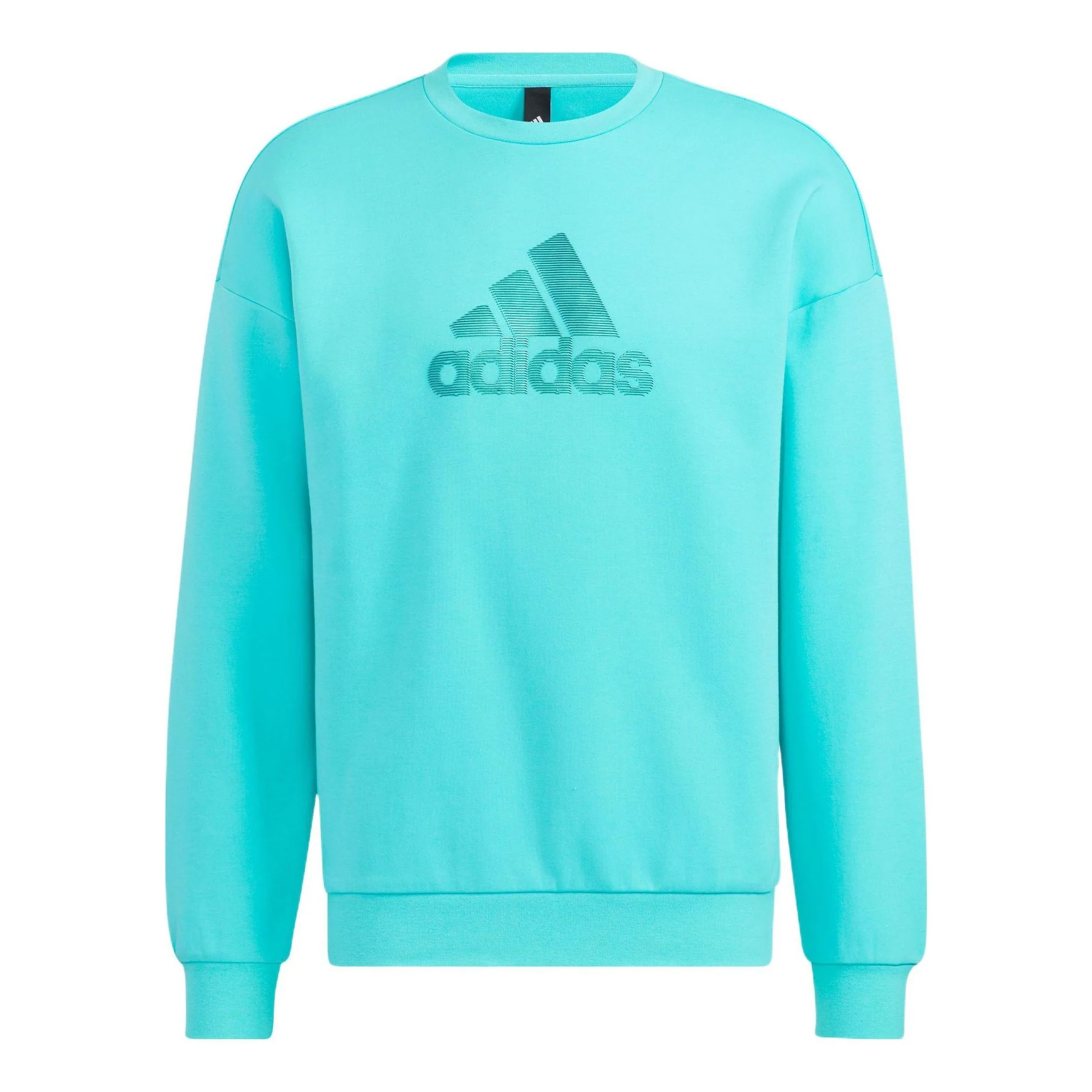 Men's adidas Logo Printing Pattern Pullover Round Neck Long Sleeves Blue HM2983
