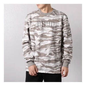 PUMA Alphabet Logo Printing Sports Pullover Large Gray 855053-38