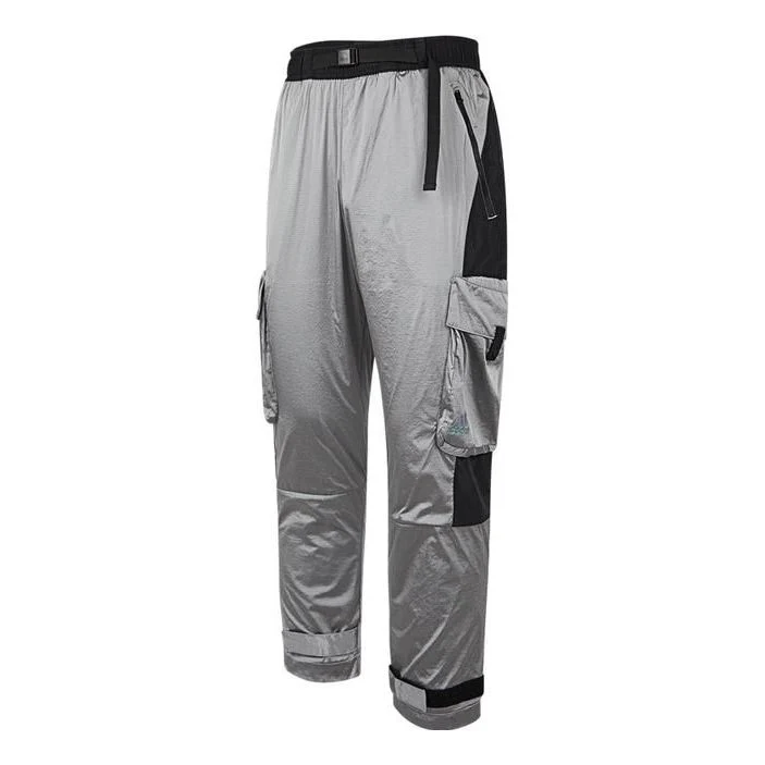 adidas color block woven lace-up pants 'Grey' IC9251