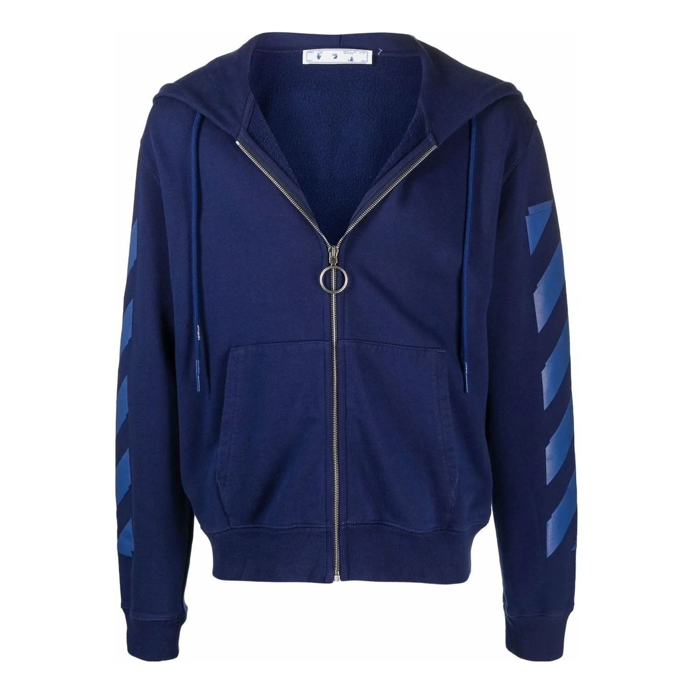Men's Off-White FW21 Stripe Zipper Ordinary Version Blue OMBE001F21FLE0034545