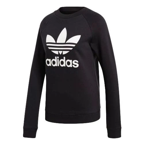 (WMNS) adidas originals Logo Sports Sweatshirt Black DV2612