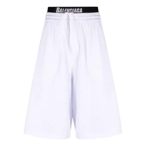 Balenciaga Technical-Mesh Jersey Swim Shorts 'White' 6983174C0B49000