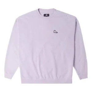 Converse Sneakers Patch Loose Fit Sweatshirt Asia Sizing 'Light Purple' 10024866-A03