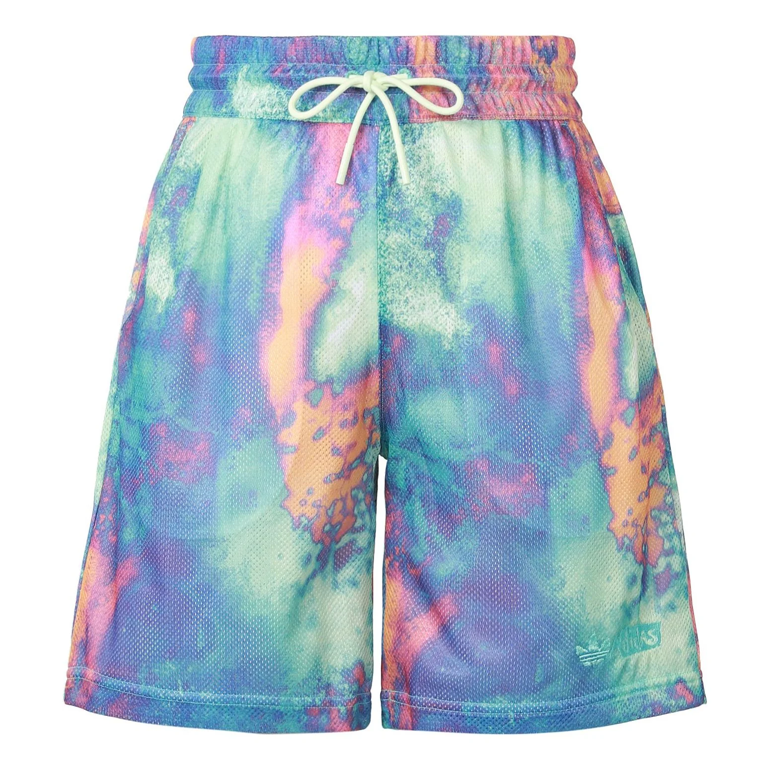 adidas originals Tie Dye Logo Lacing Casual Sports Shorts Multi-Color HT1653