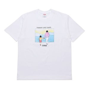 Supreme FW19 Week 1 Heaven and Earth Tee Printing Short Sleeve Unisex White SUP-FW19-193