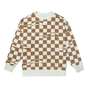 (WMNS) Vans checkerboard Hoodie 'Brown White' VN00091HC1L