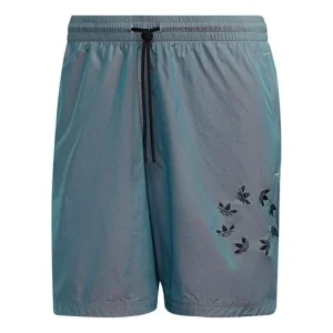 adidas originals St Short Hl Logo Colorful Woven Sports Shorts Gray Blue H41403