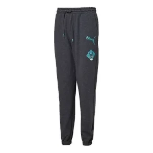 PUMA Graphic Casual Sweatpants 'Black Blue' 596050-03